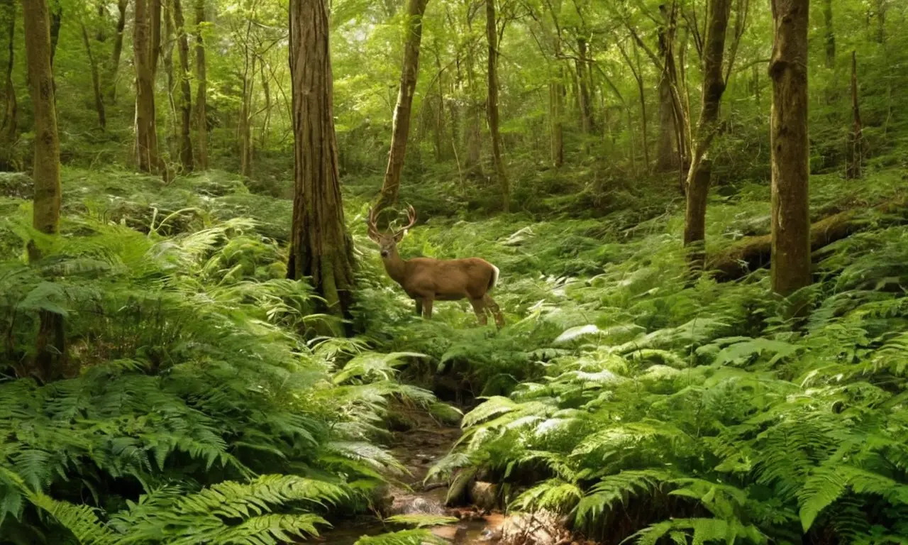 Bosque vibrante repleto de vida y luz