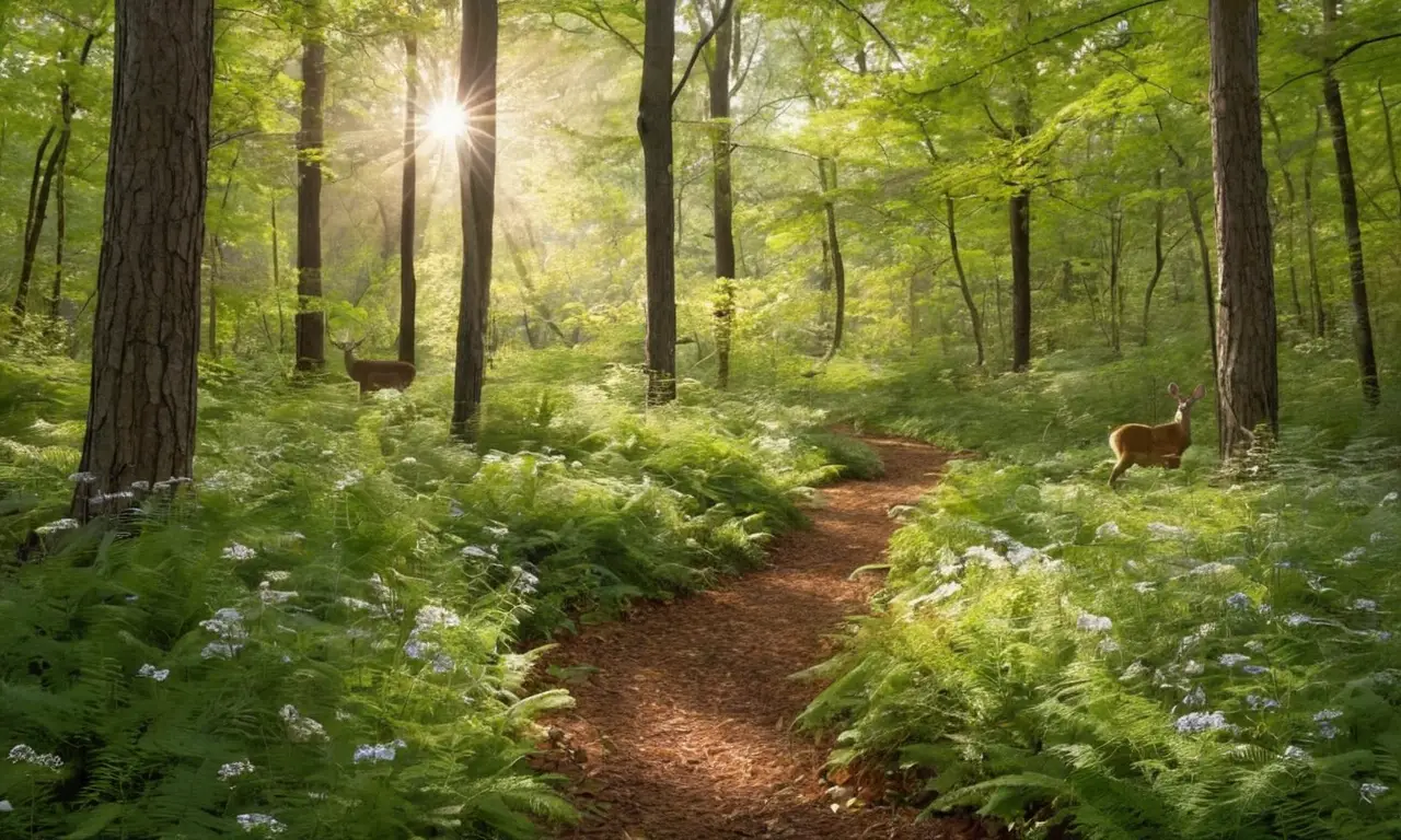 Escena de bosque denso y sereno
