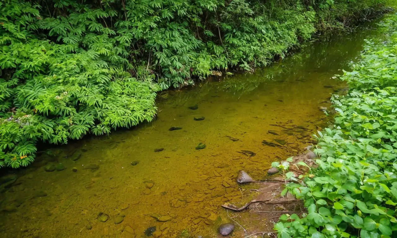 Río claro rodeado de naturaleza y contraste