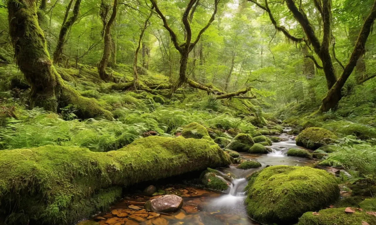 Bosque vibrante y armónico lleno de vida