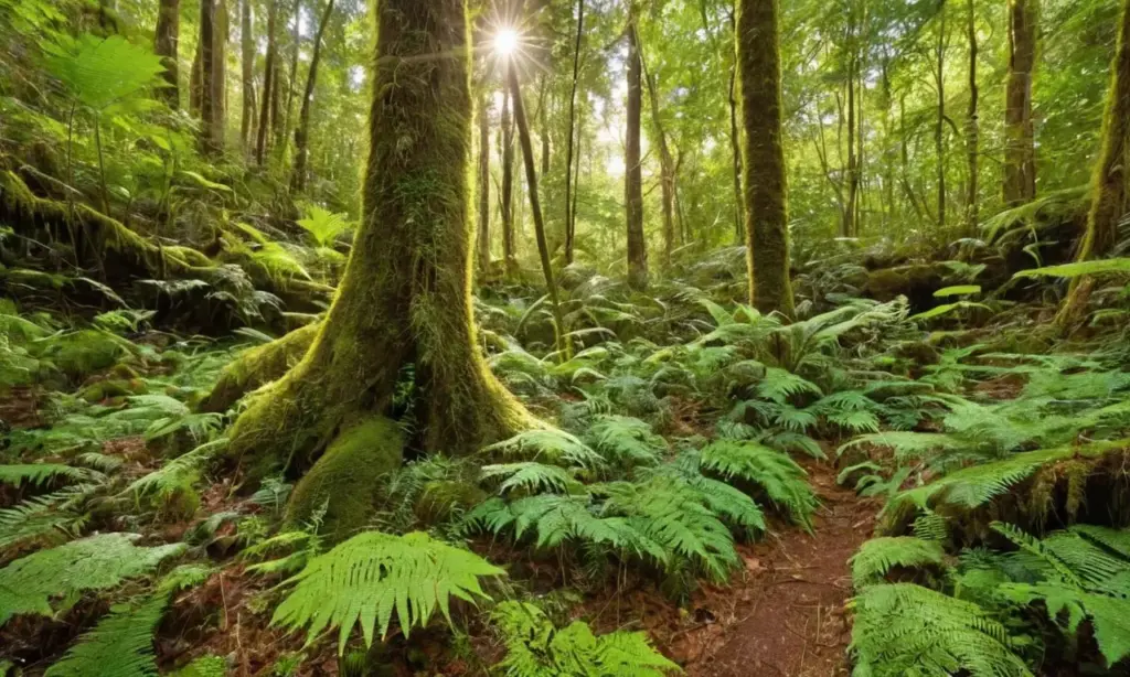 Escena vibrante de selva con vida