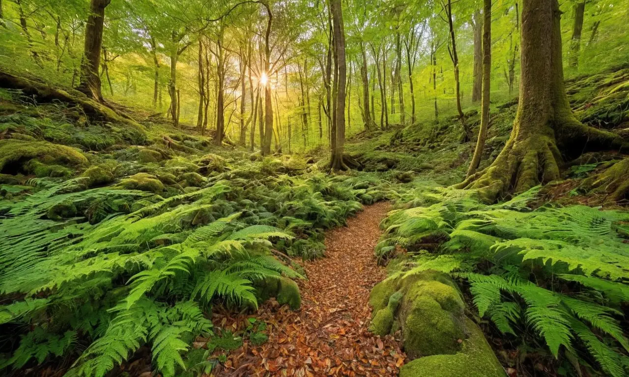 Bosque vibrante y armonioso llena de vida