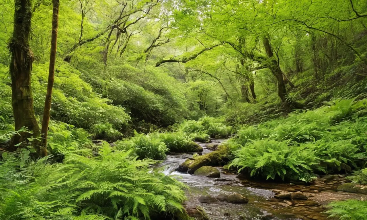 Bosque vibrante lleno de vida y luz