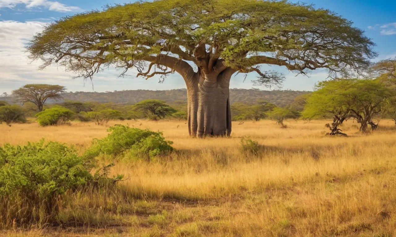 Ecosistema vibrante de baobabs y vida silvestre