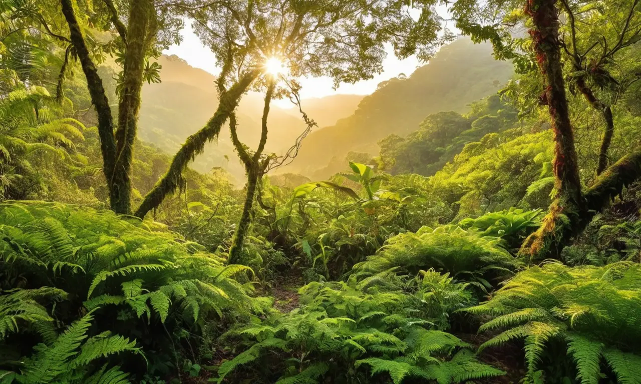 Selva vibrante llena de vida y color