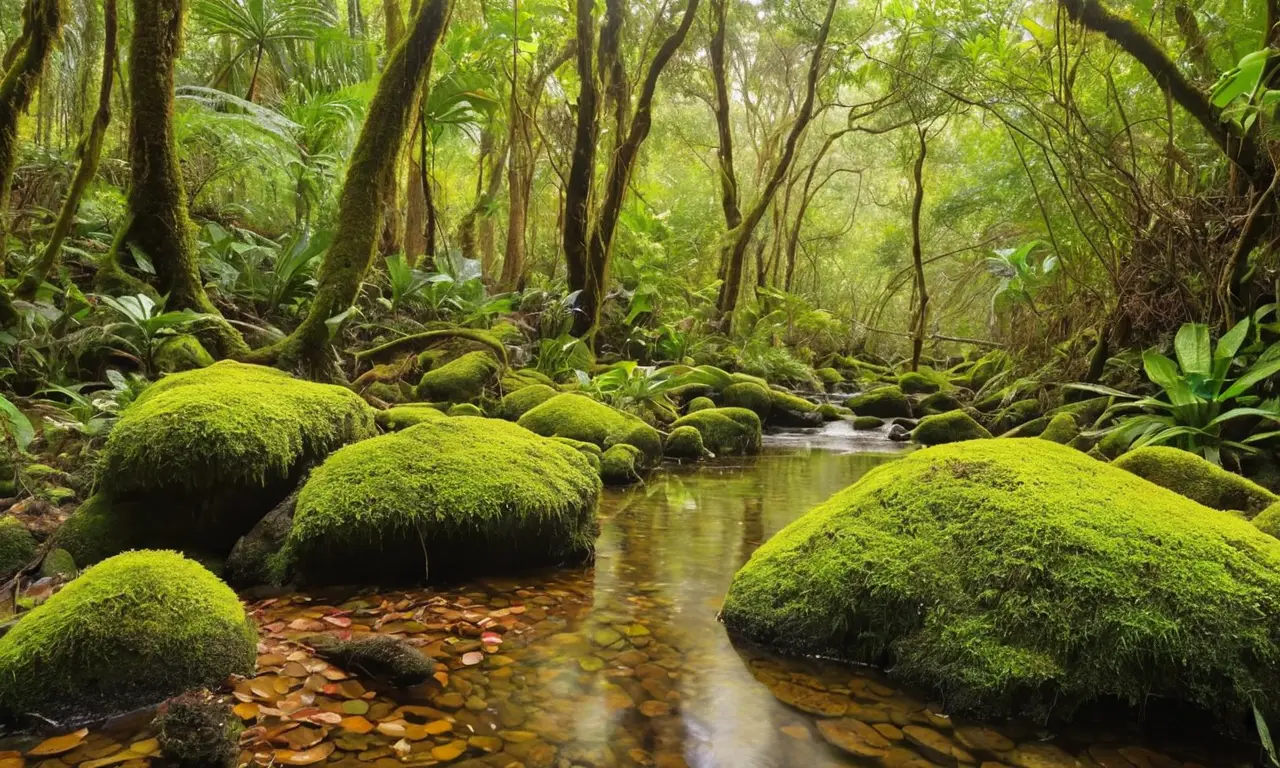 Selva vibrante llena de vida y colores