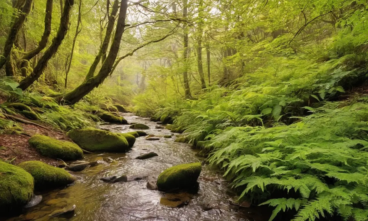 Bosque sereno lleno de vida y armonía