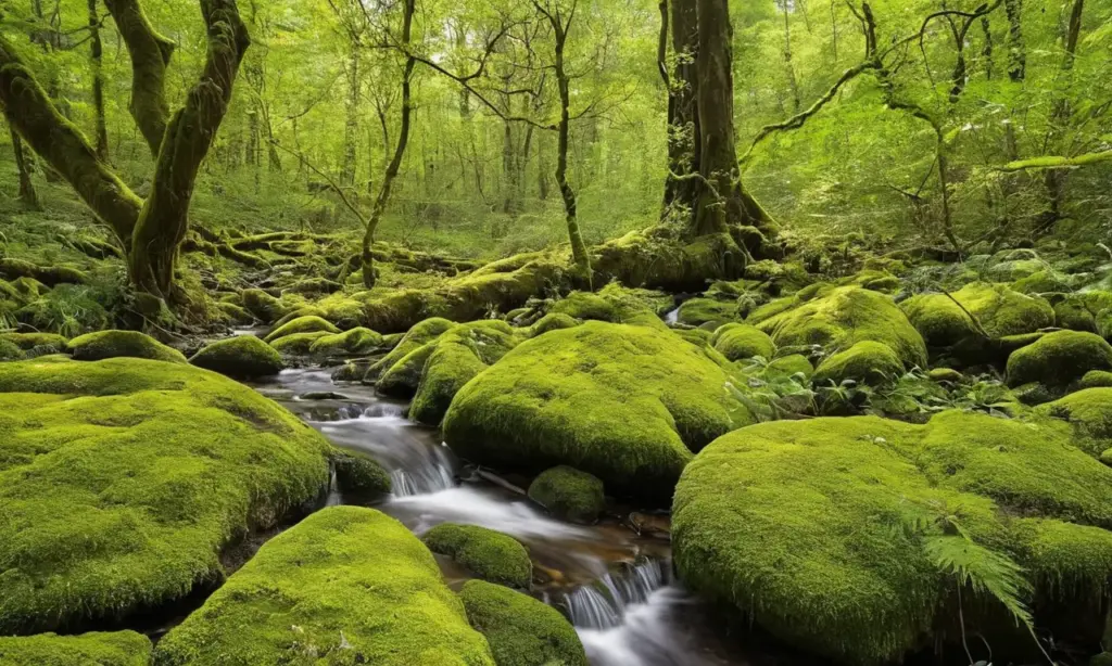 Bosque verde y sereno con vida vibrante