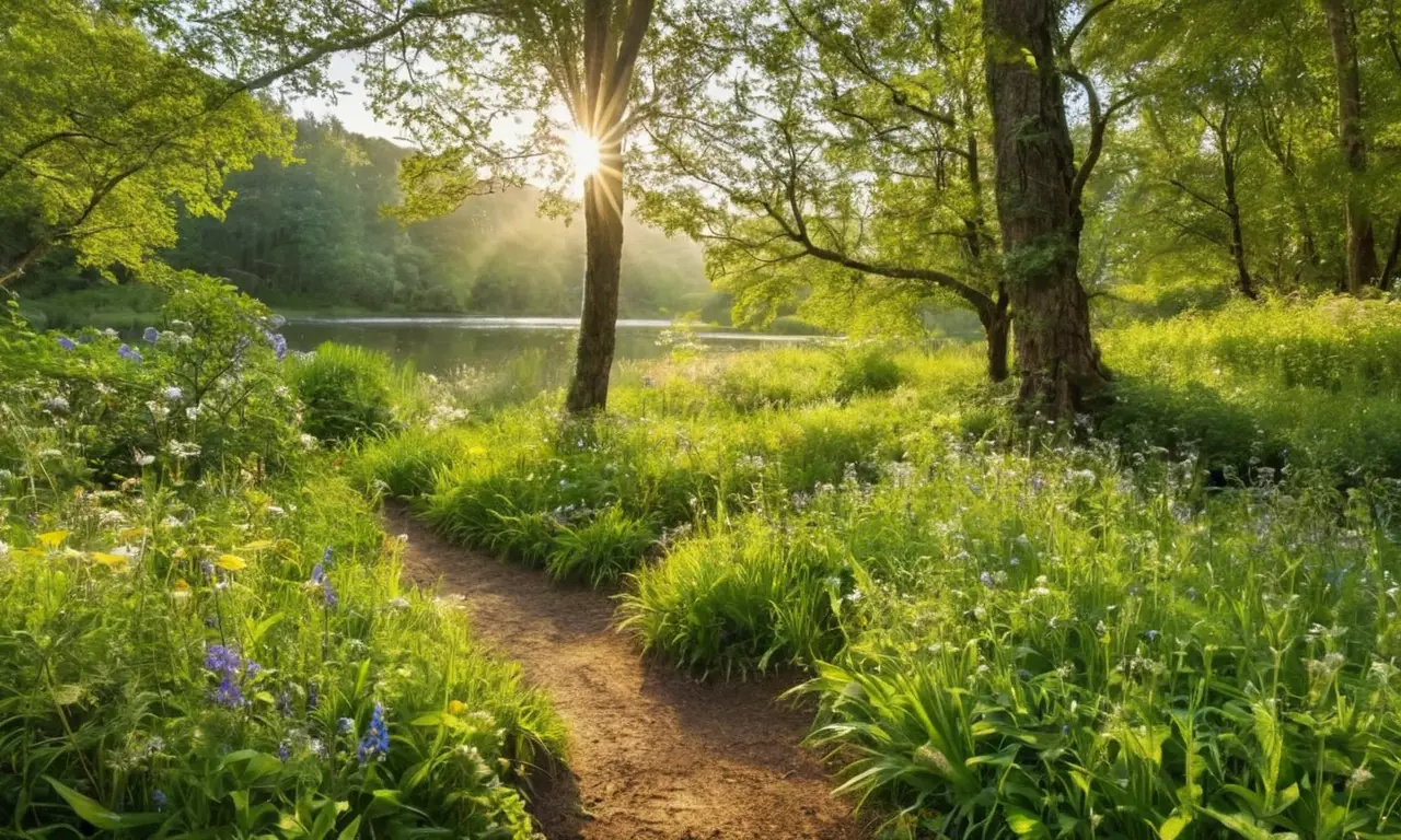 Paisaje sereno lleno de vida y armonía