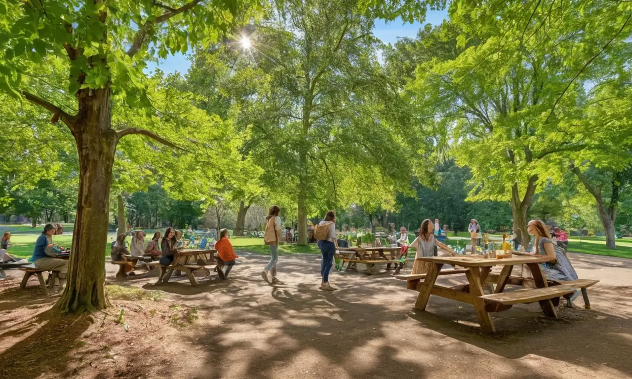 Parque lleno de vida y comunidad