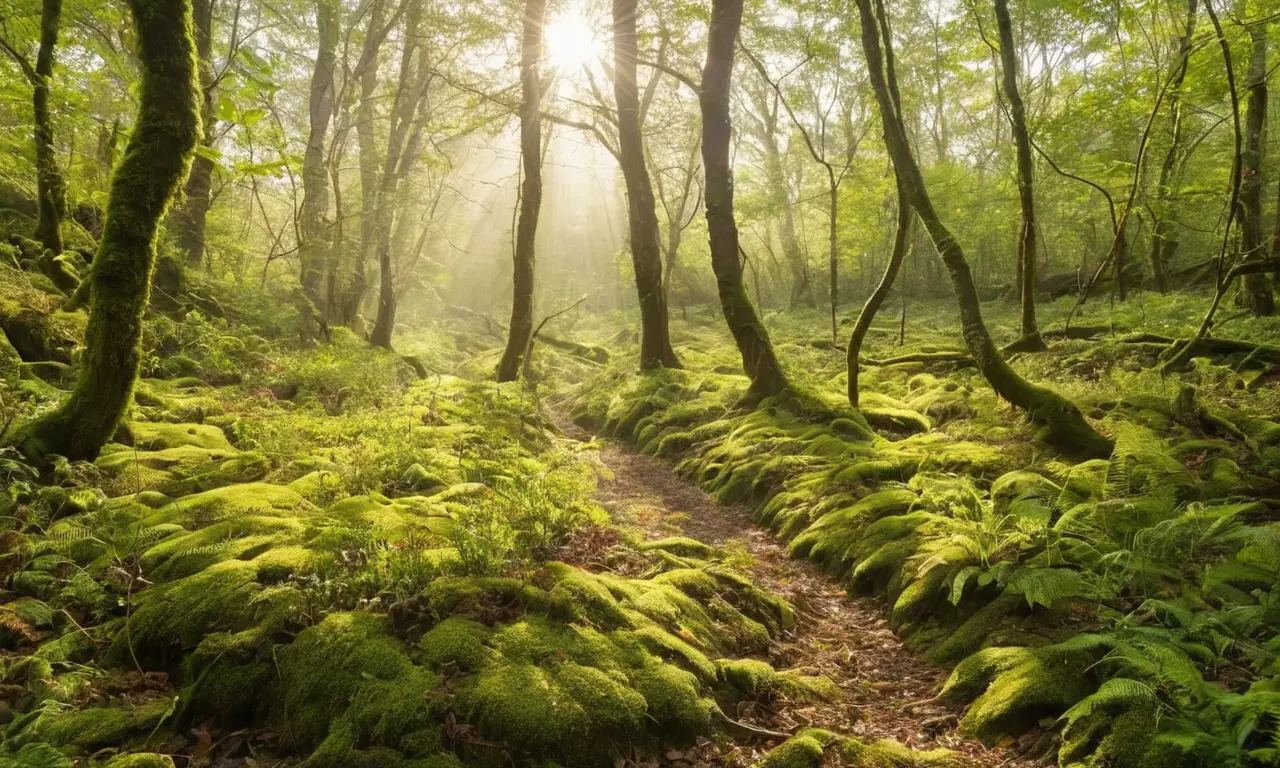 Bosque denso contrastando con áreas despejadas