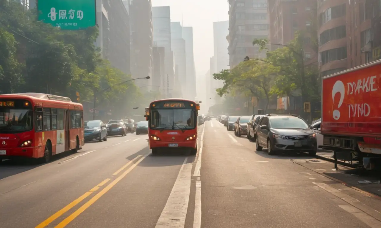 Ciudad bulliciosa, naturaleza y smog entrelazados