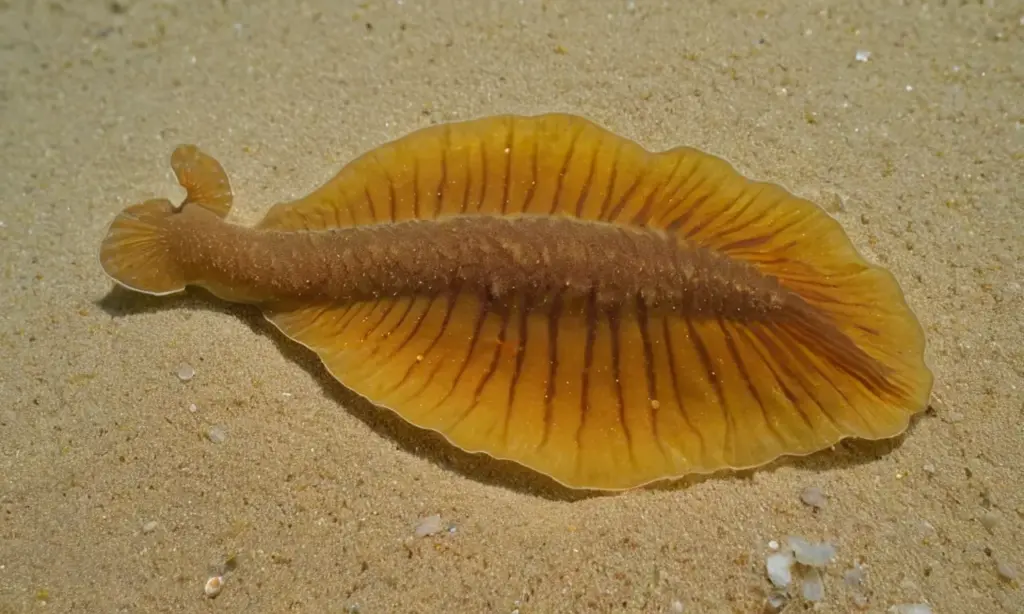Flatworms nadan elegantemente en un entorno acuático