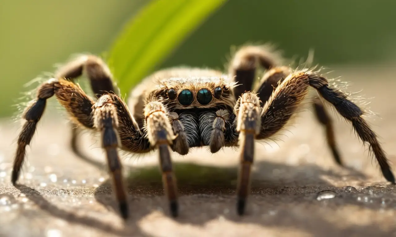 Tarántula detallada en su hábitat natural