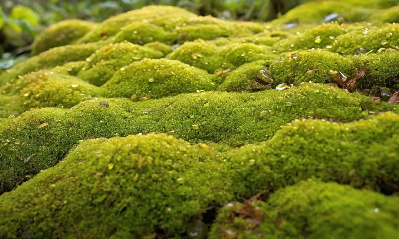 Un bosque sereno de musgo y plantas