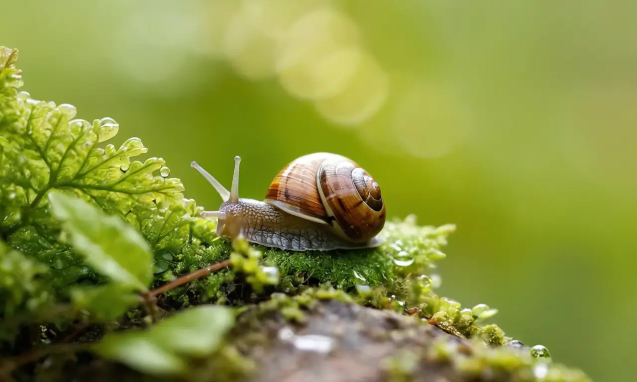 Escena de jardín con un caracol