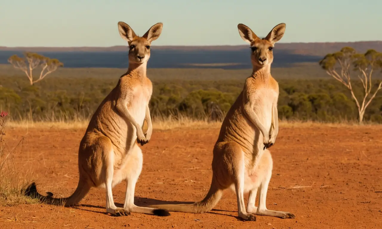 Kangurús en un desierto australiano soleado
