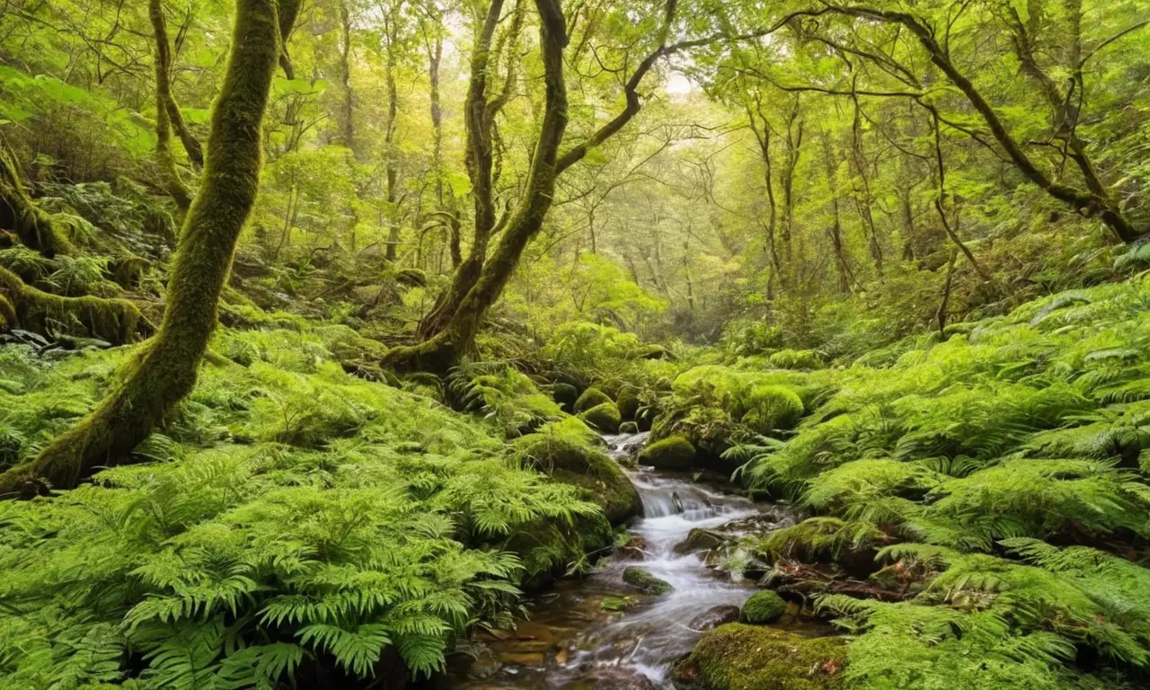Un bosque vibrante y armonioso lleno de vida