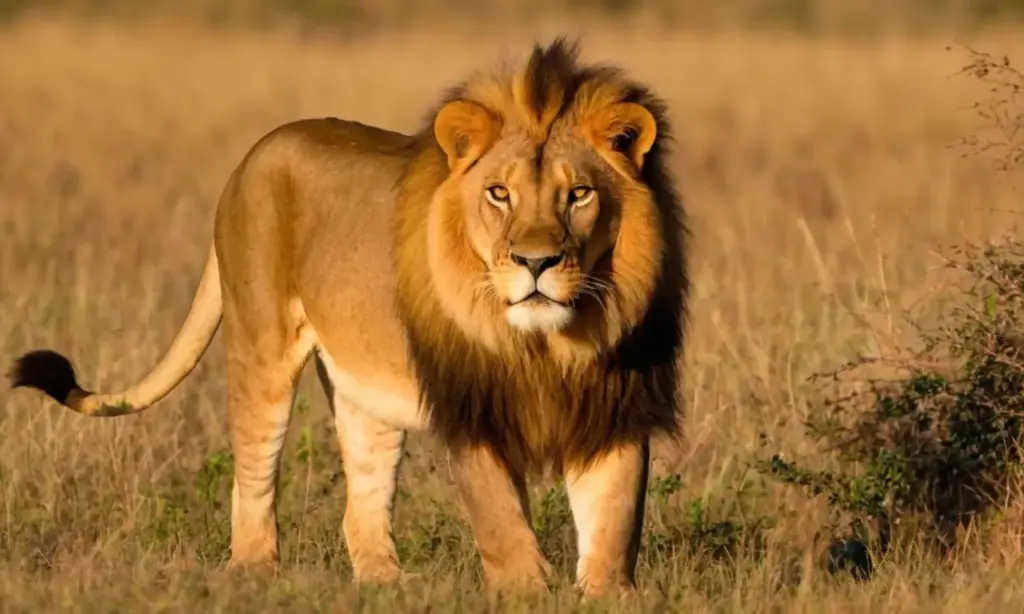 Un león majestuoso en la sabana