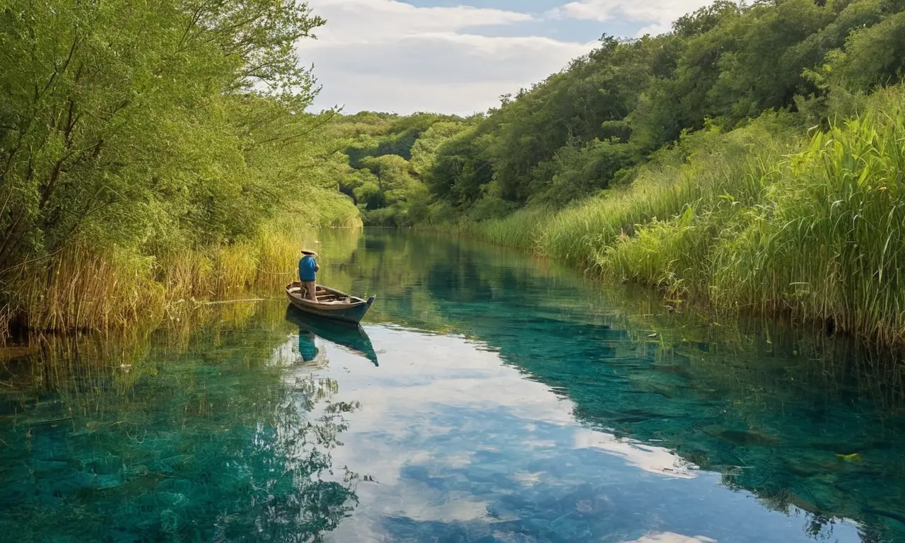 Hermoso paisaje acuático lleno de vida