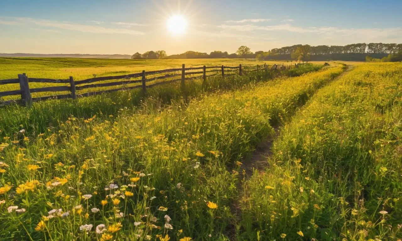 Paisaje sereno donde tecnología y naturaleza conviven