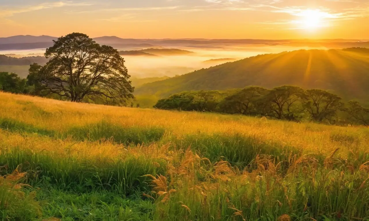 Un amanecer sereno llena el paisaje