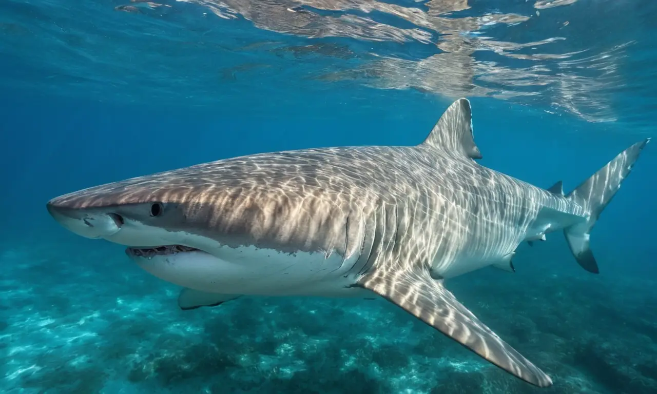 Tiburón majestuoso en aguas cristalinas