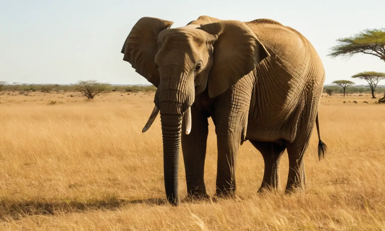 Elefante africano majestuoso en la sabana