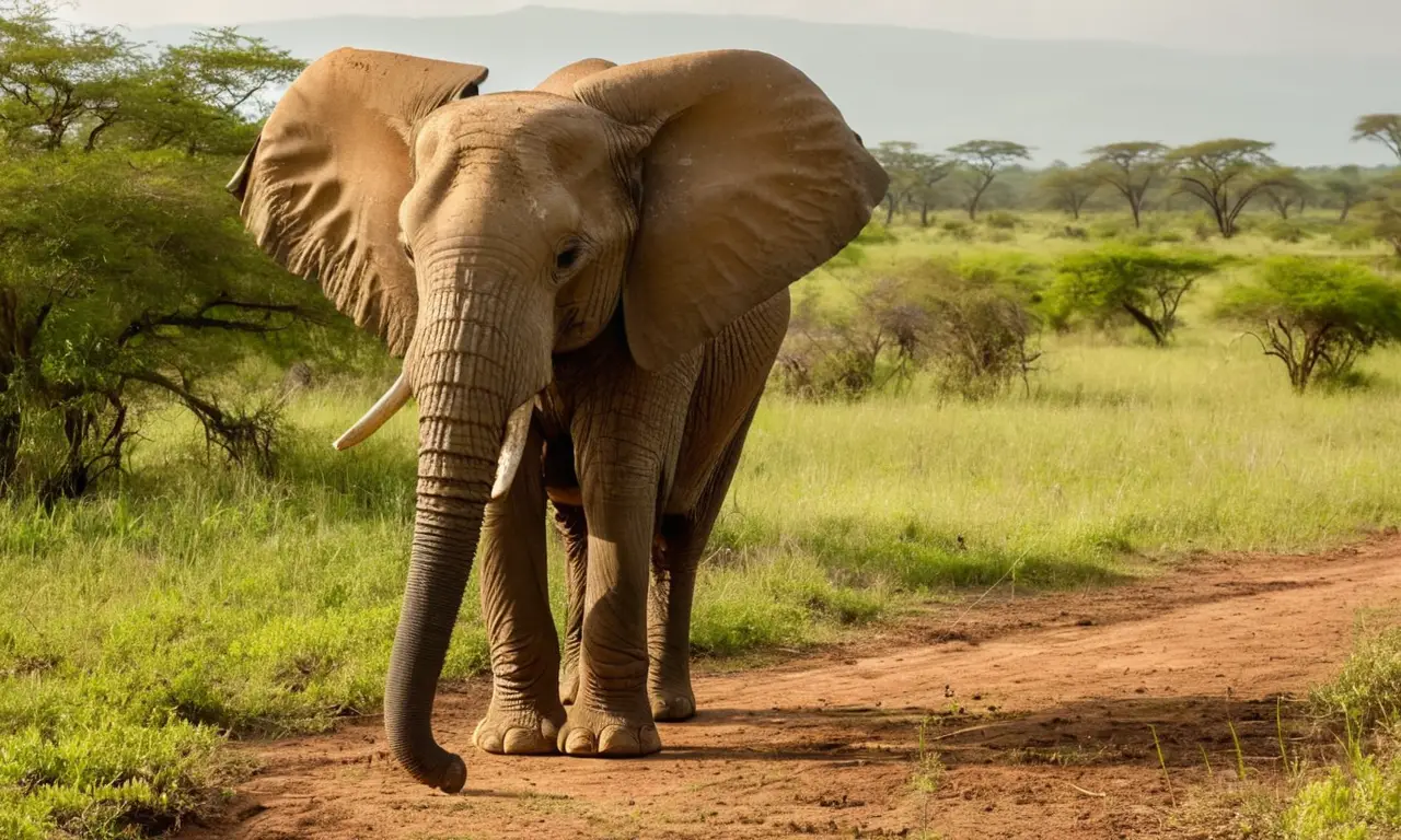 Un elefante majestuoso en la sabana