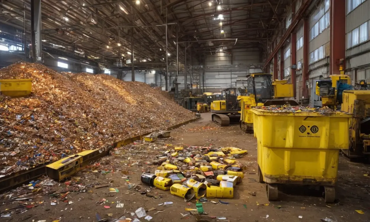 Instalación de reciclaje de baterías en acción