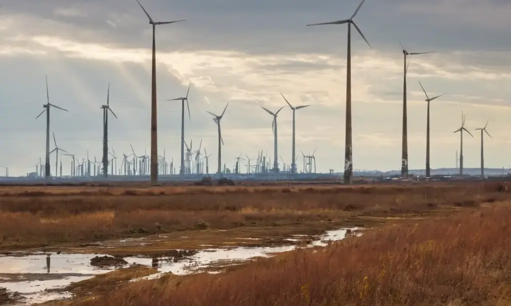 Paisaje industrial en decadencia y desolación