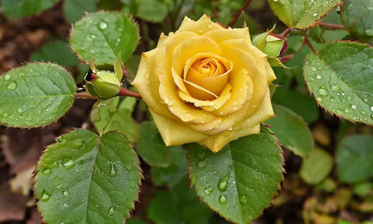 Rosas verdes y sanas en un jardín