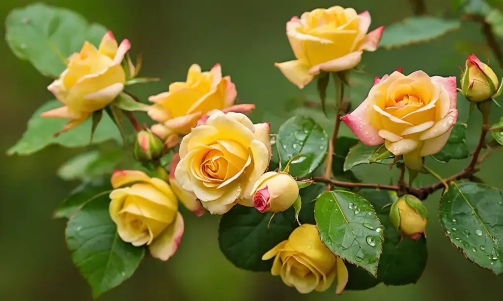 Jardín de rosas vibrante y soleado