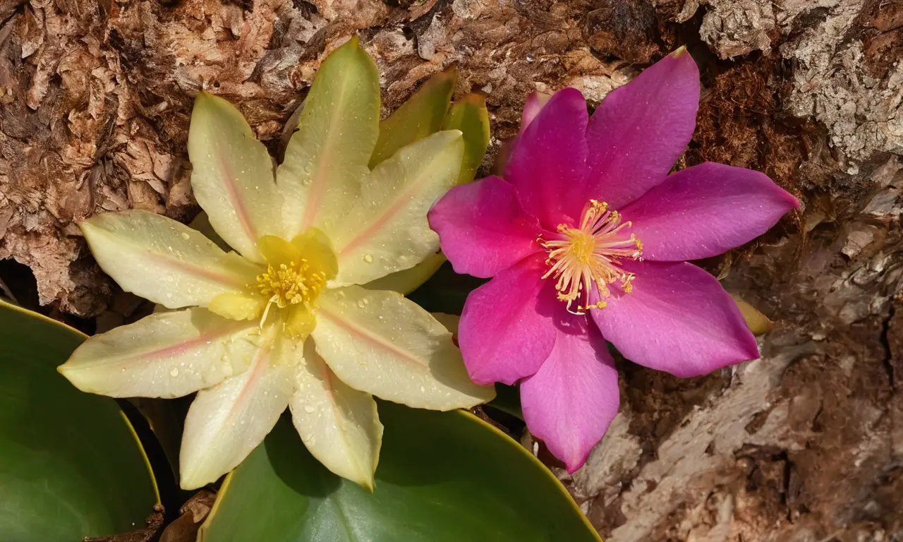 Epiphyllum anguliger florece en un entorno tropical