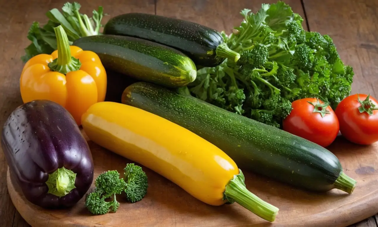 Colorida disposición de vegetales frescos