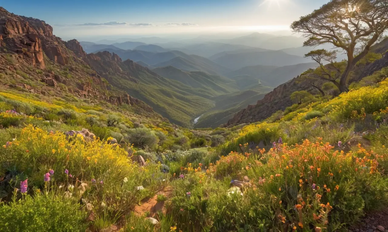 Paisaje diverso rebosante de vida y armonía