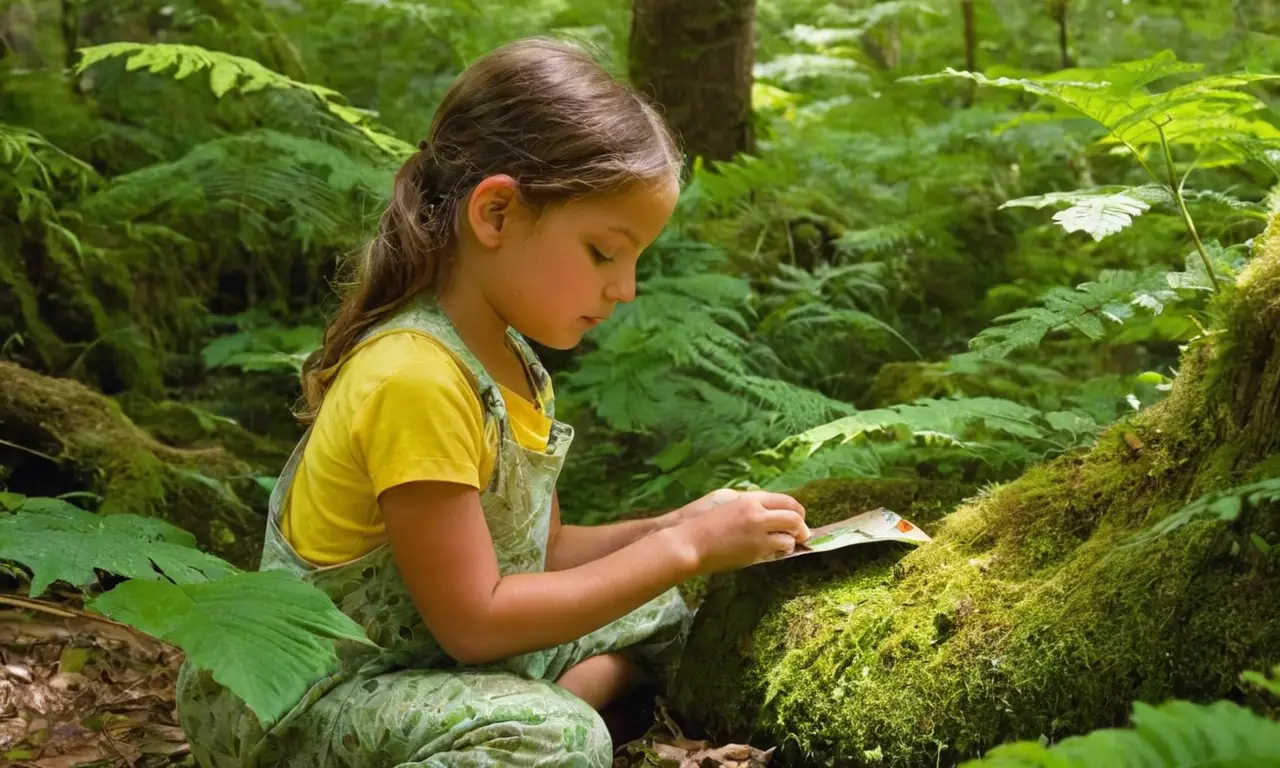 Escena forestal vibrante con comunidad comprometida