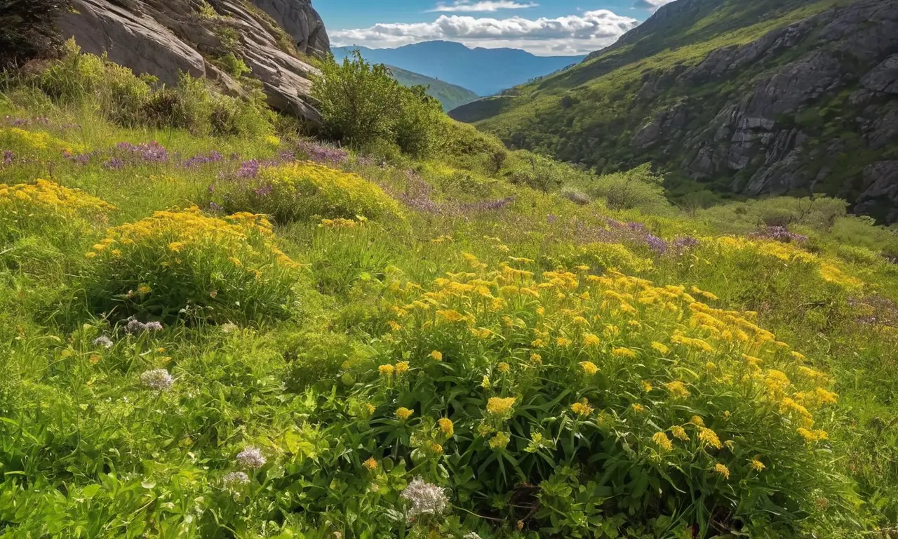 Paisaje vibrante y diverso lleno de vida