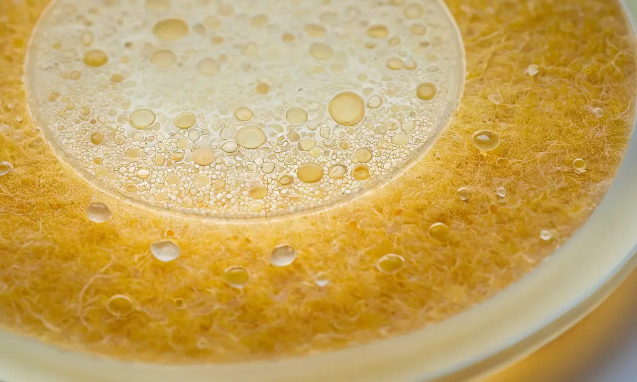 Muestra detallada de microorganismos en un cultivo