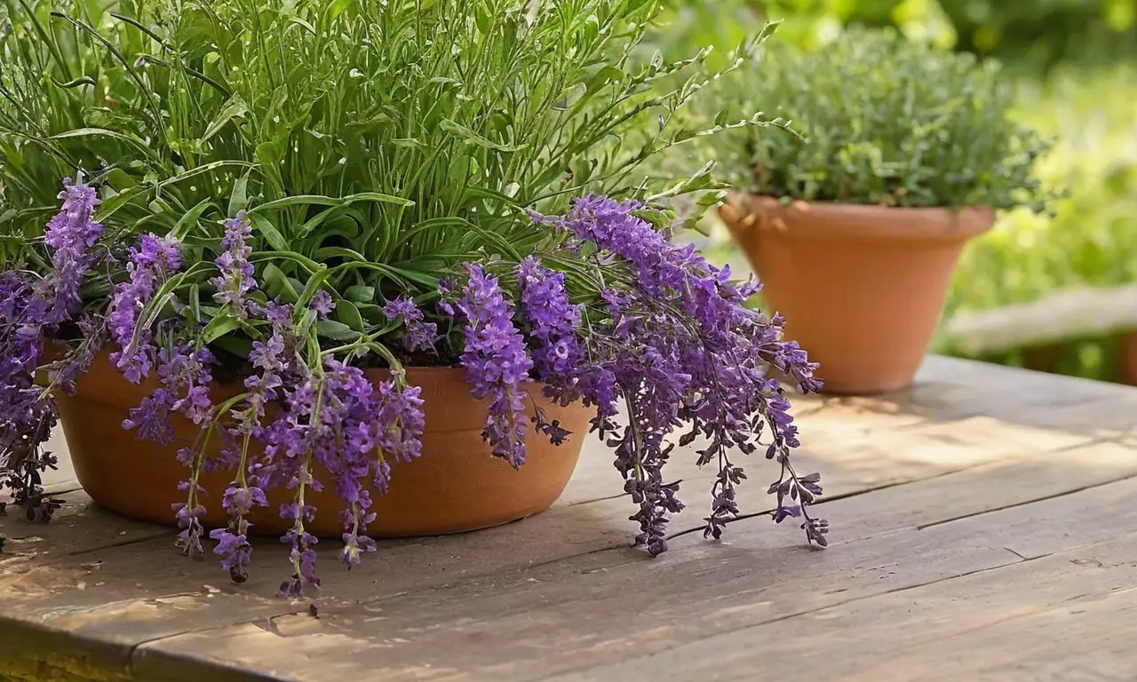 Jardín vibrante de lavanda en calma