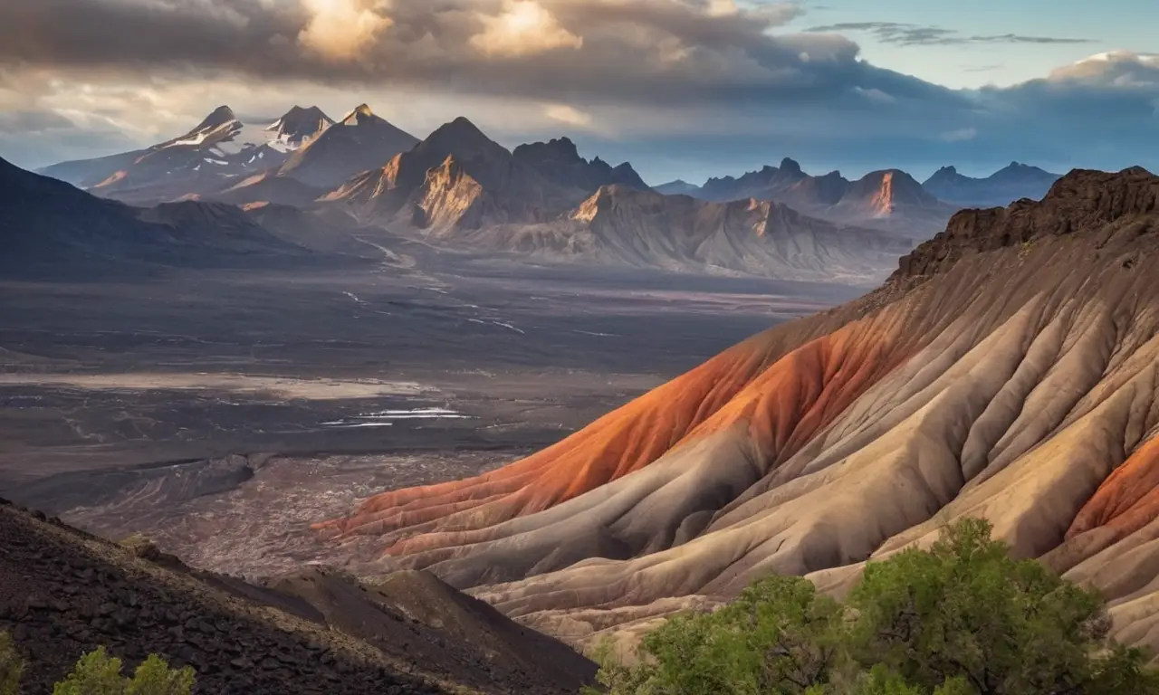 Paisaje geológico dinámico y contrastante