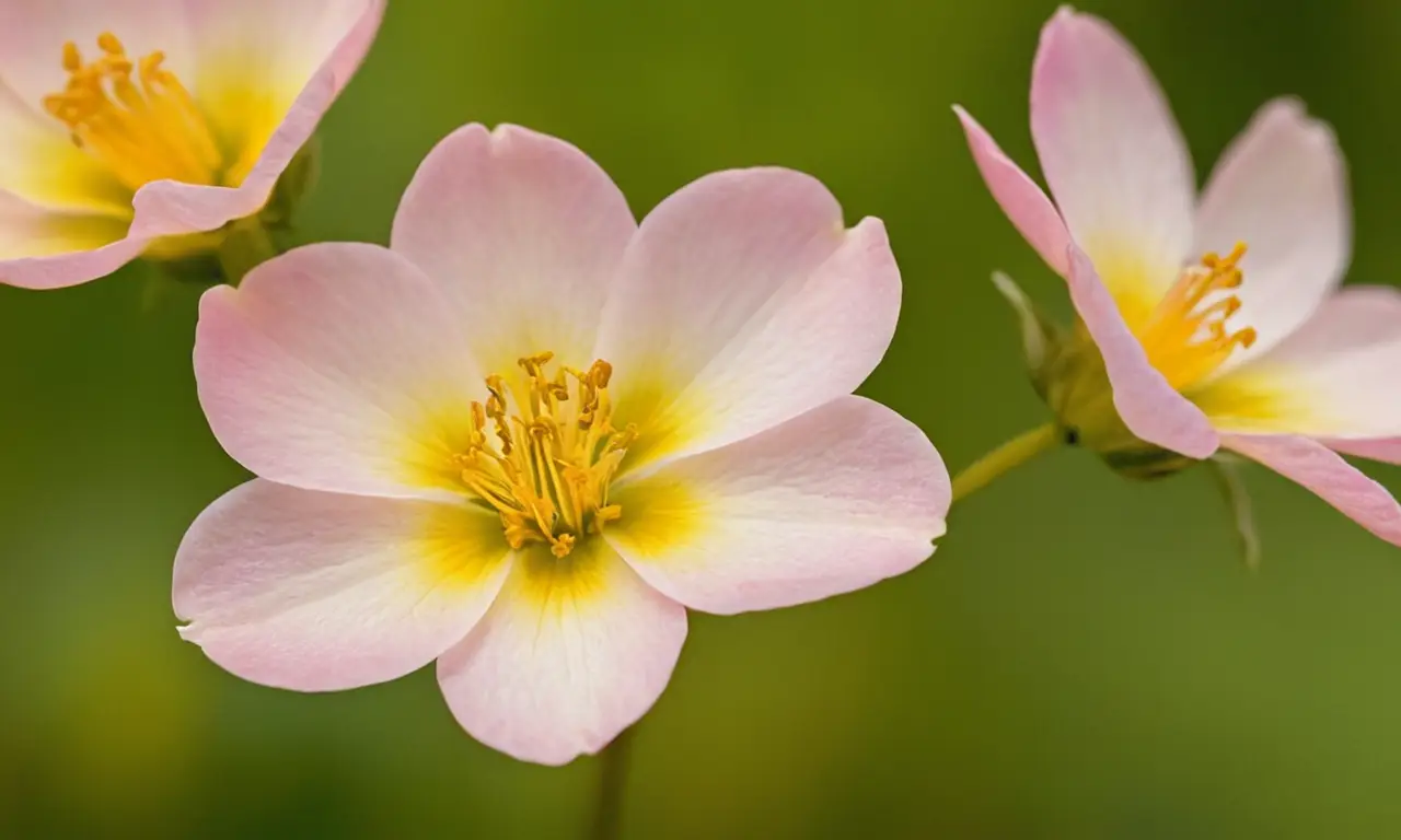 Flor delicada con pétalos vibrantes y luminosos