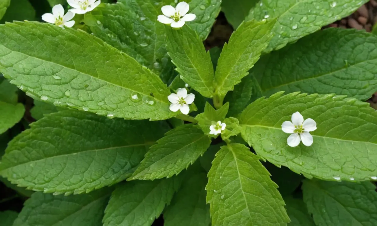 Hojas de menta vibrantes en un entorno natural