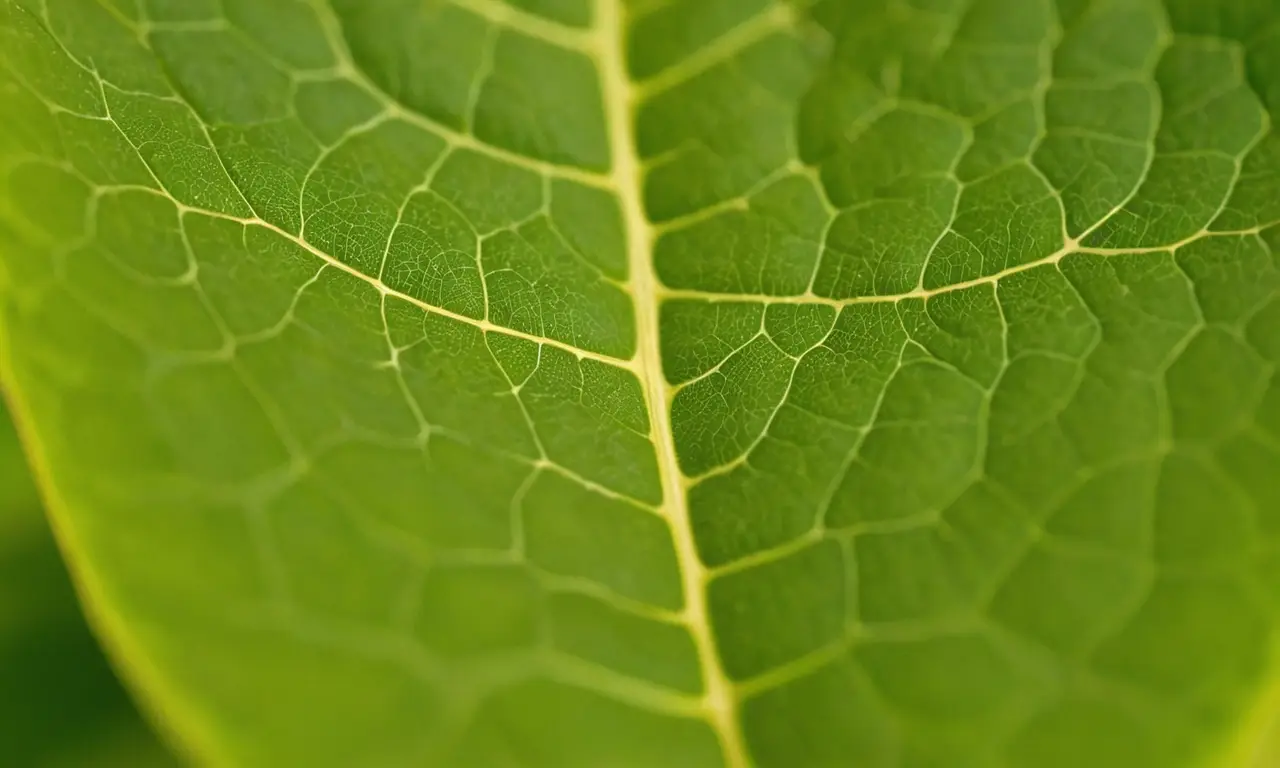 Hojas verdes detalladas con luz y sombra
