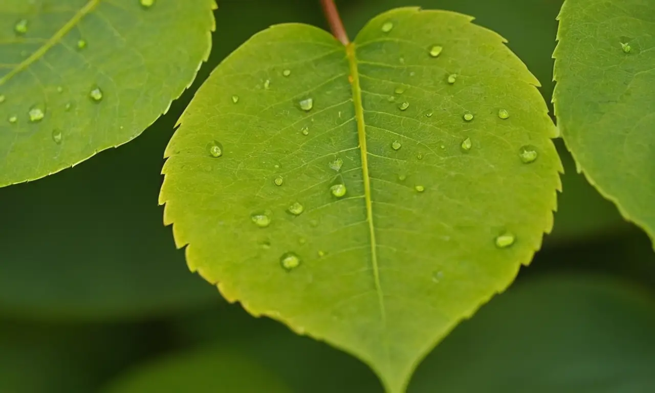 Hojas verdes y brillantes en luz natural