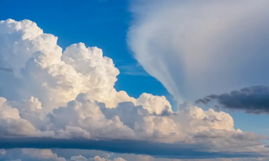 Nubes estratocumulos crean un cielo sereno