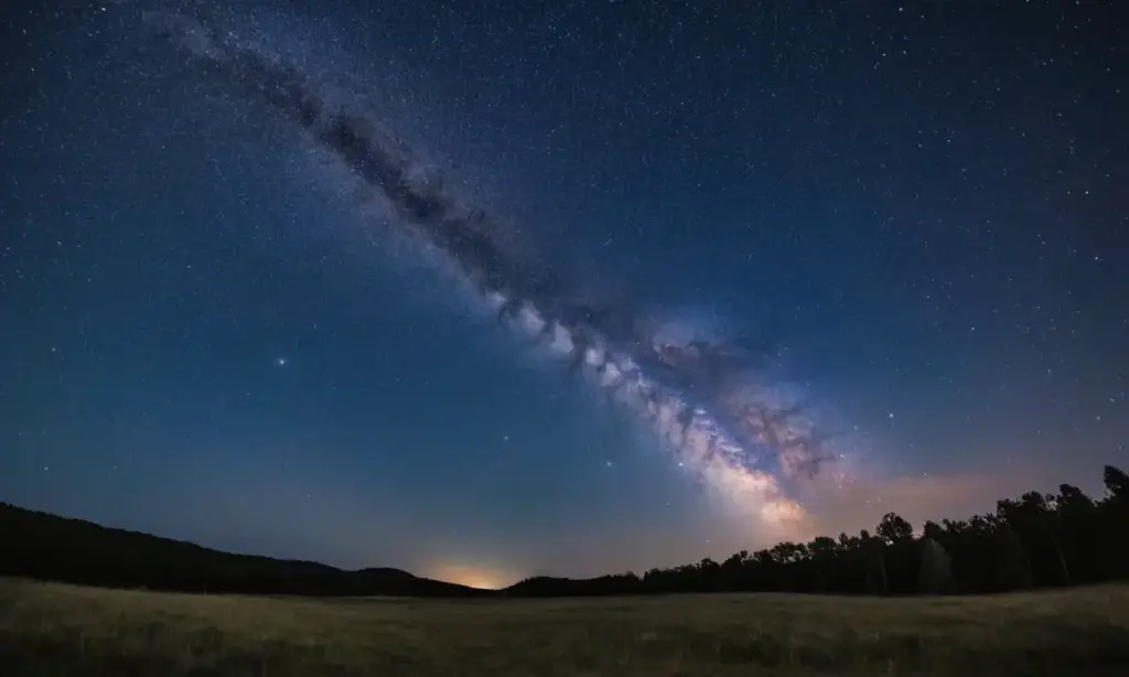 Cielo estrellado creando un panorama impresionante