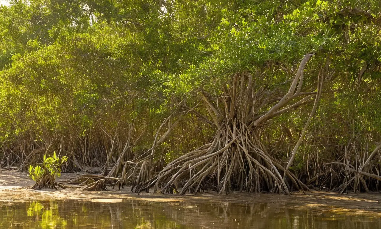 Ecosistema estuarino vibrante y lleno de vida