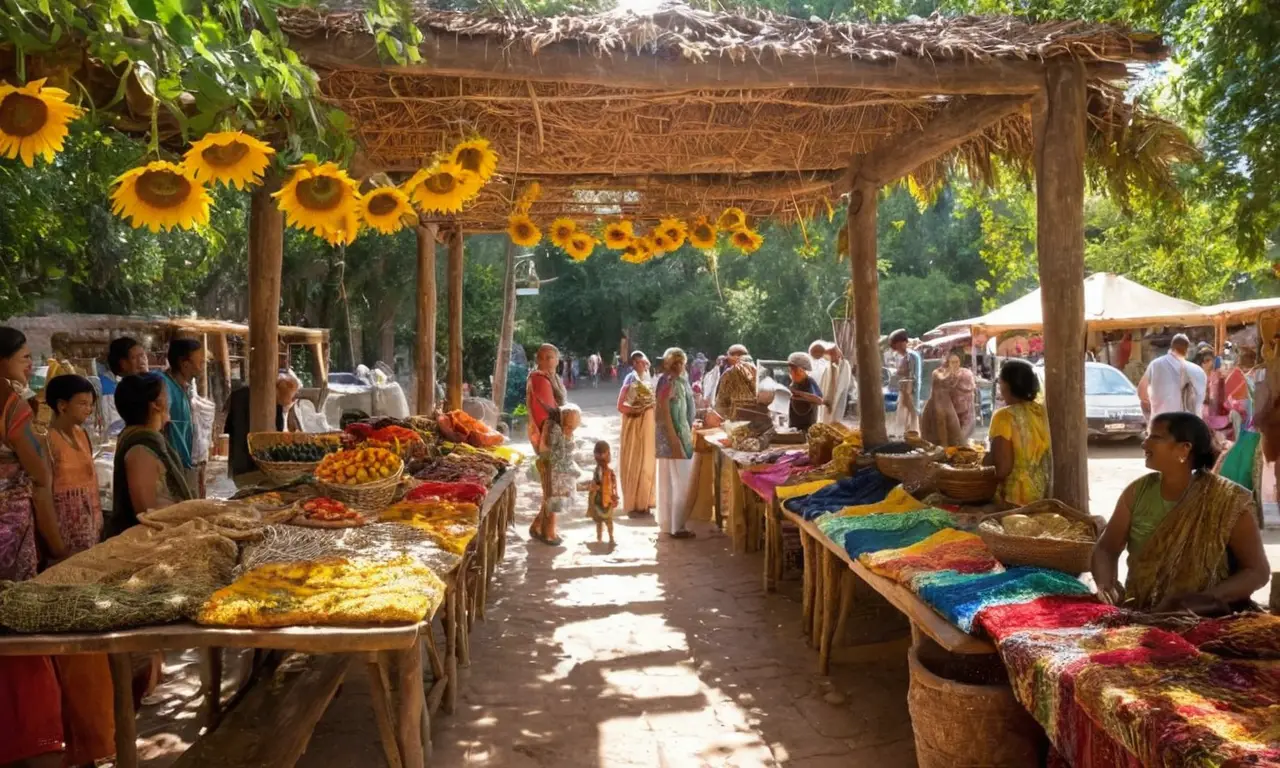 Mercado local vibrante lleno de autenticidad