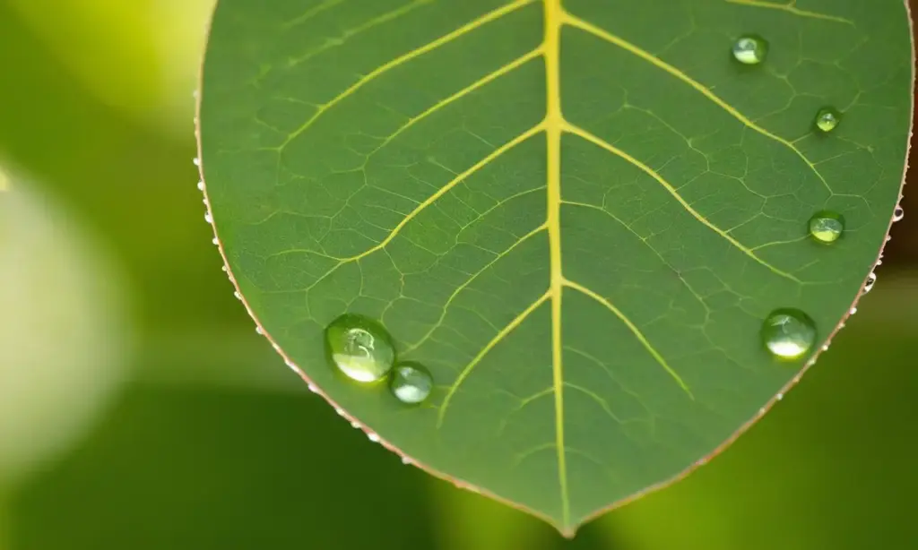 Hoja de eucalipto con frescura y tranquilidad